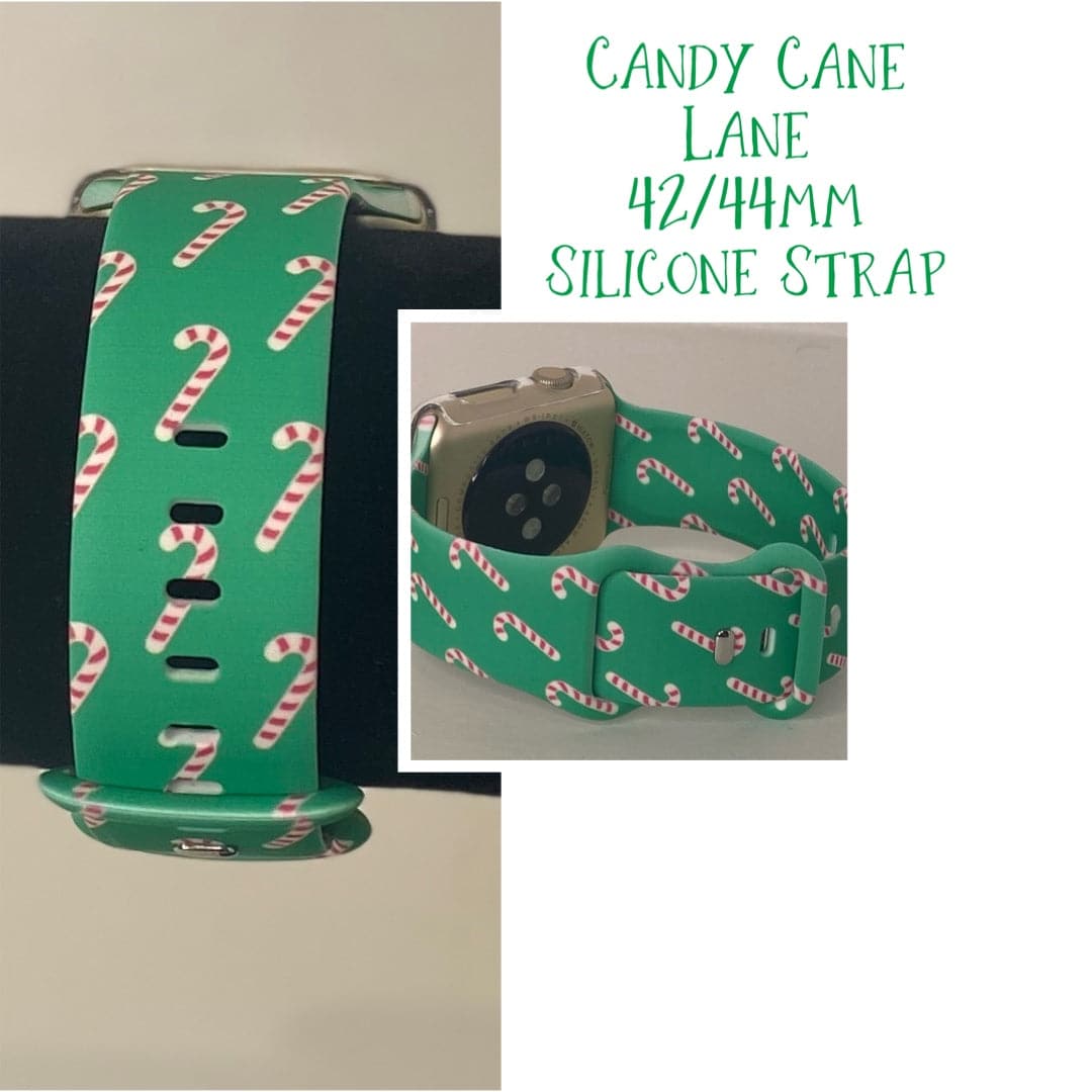 Candy Cane Lane Silicone Watch Band