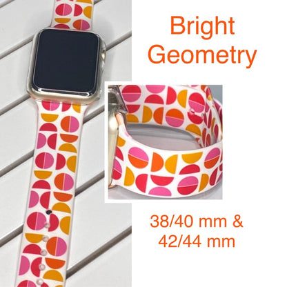 Watch Band - Pink & Orange Geometric Print