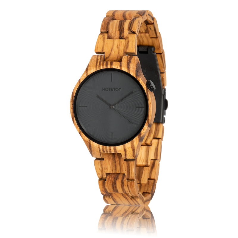 YUCA | Wood watch | Sustainable | Grey Black | 40mm - MinutesHoursDays