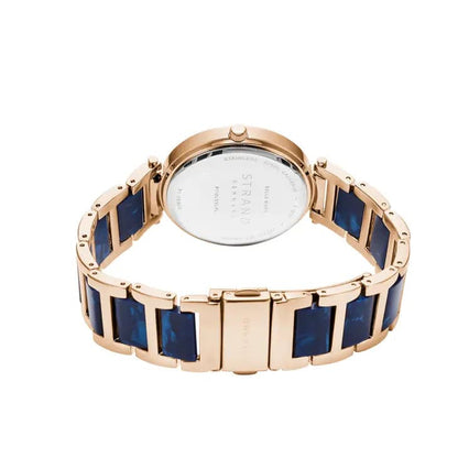 Blue & Gold Bracelet Watch for Women with Swarovski Crystals from STRAND