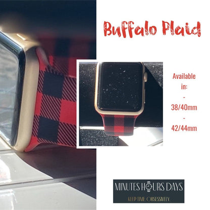 Watch Band - Red & Black Buffalo Plaid