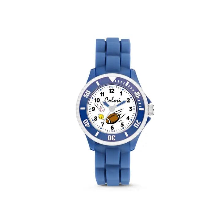 Kids Watch with Sports Equipment Dial by Colori - Blue