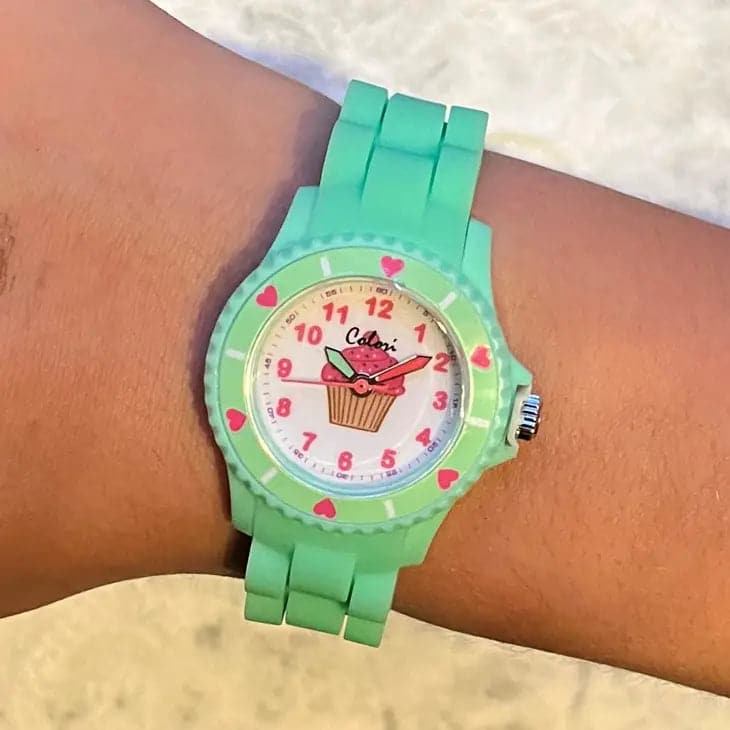 Kids Watch with Cupcake Dial by Colori - Mint Green