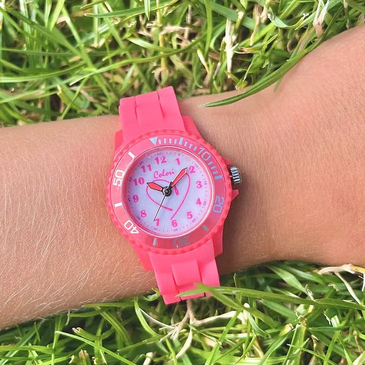 Colori 'Pink Hearts' Watch for Kids in Pink and White