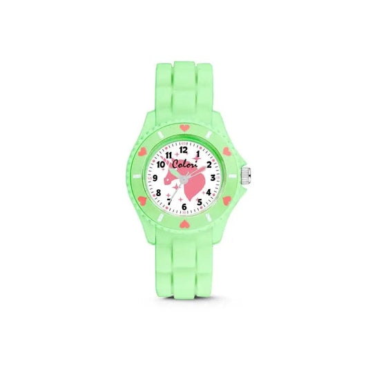 Kids Watch with Unicorn Silhouette Dial - Light Green