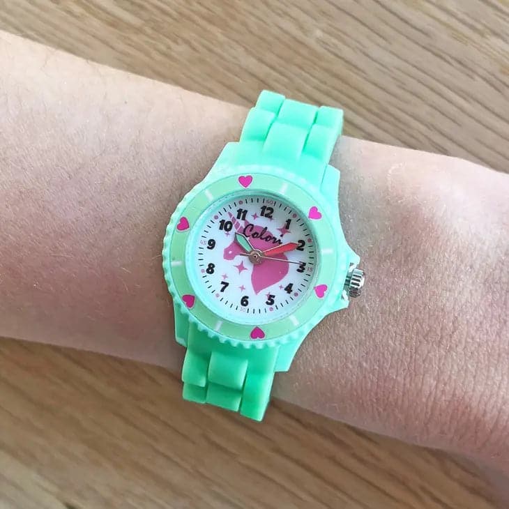Kids Watch with Unicorn Silhouette Dial - Light Green