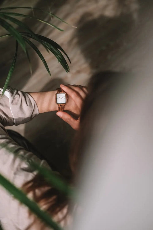 Donar Petite Wood Watch from HOT&TOT-28mm, Zebra Wood - Minutes Hours Days Watch Emporium 