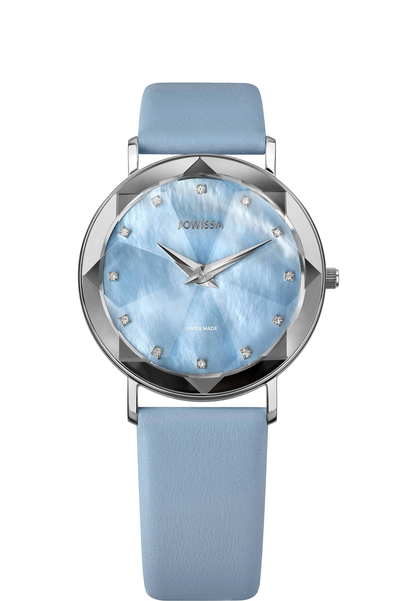 Gemstone Facet Ladies Watch from Jowissa - 35mm dial w/Leather Strap - Minutes Hours Days Watch Emporium 