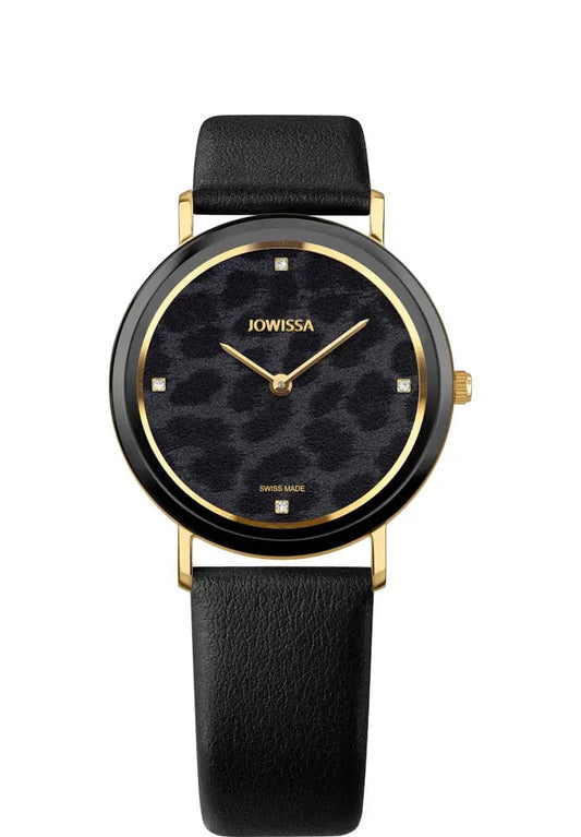 'Into the Wild' Jungle Print Ladies Watch from Jowissa - Black