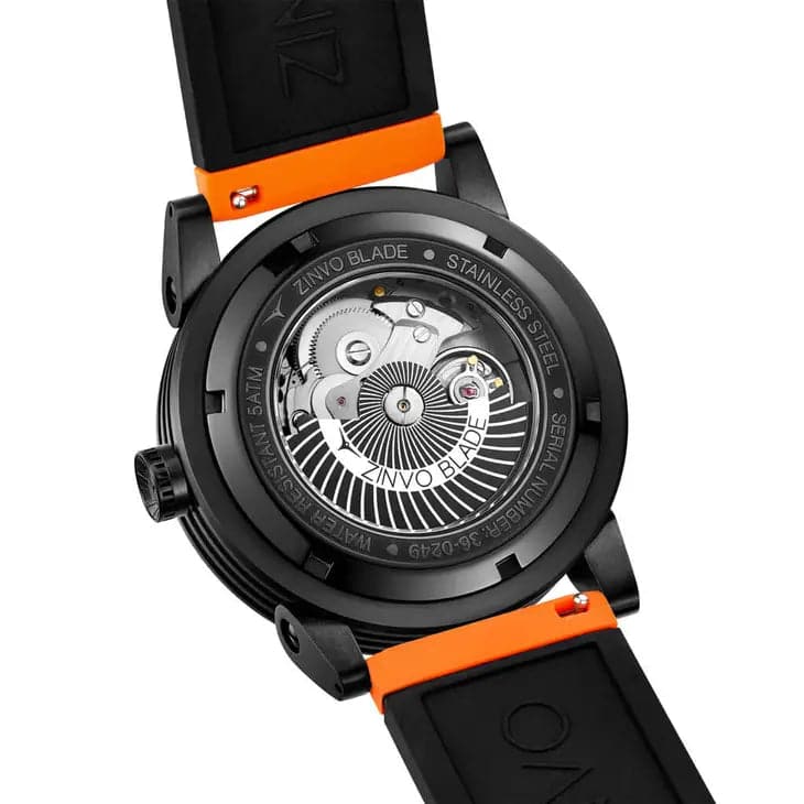 Blade Men's Automatic Watch in Orange by ZINVO