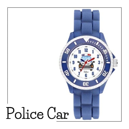 Police Car Kids Watch in Blue from Colori - 30mm with Silicone Straps - MinutesHoursDays