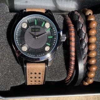 Men's Sport Watch w/Matching Leather Bracelets from Remington-Set 2