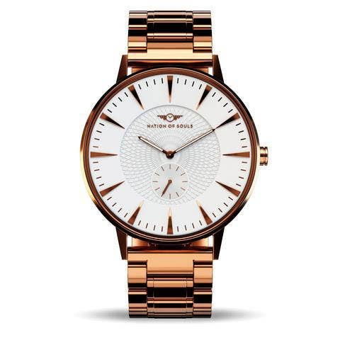 Eclipse Men's Watch from Nation of Souls - Rose Gold w/White Dial