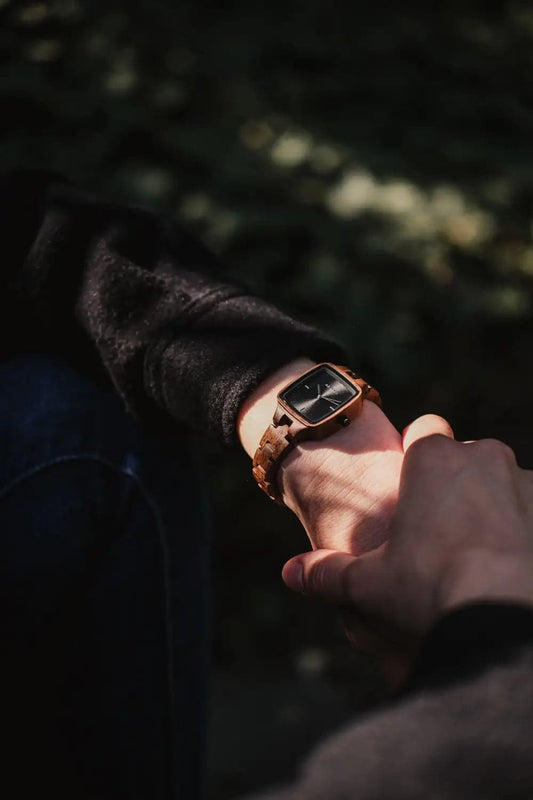 Wodan Petite Wood Watch from HOT&TOT-28mm, Walnut - Minutes Hours Days Watch Emporium 
