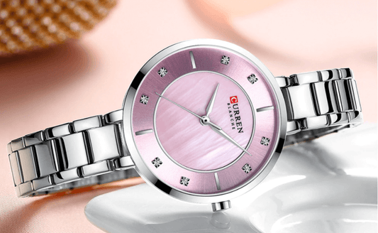 Brushed Lilac & Silver Ladies Watch | Lilac/Silver | Stainless | 34mm | Quartz - MinutesHoursDays