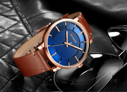 Royal Blue Unisex Watch | Blue/Gold | Leather | 52mm | Quartz - MinutesHoursDays