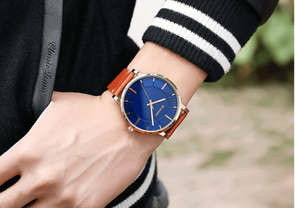 Royal Blue Unisex Watch | Blue/Gold | Leather | 52mm | Quartz - MinutesHoursDays