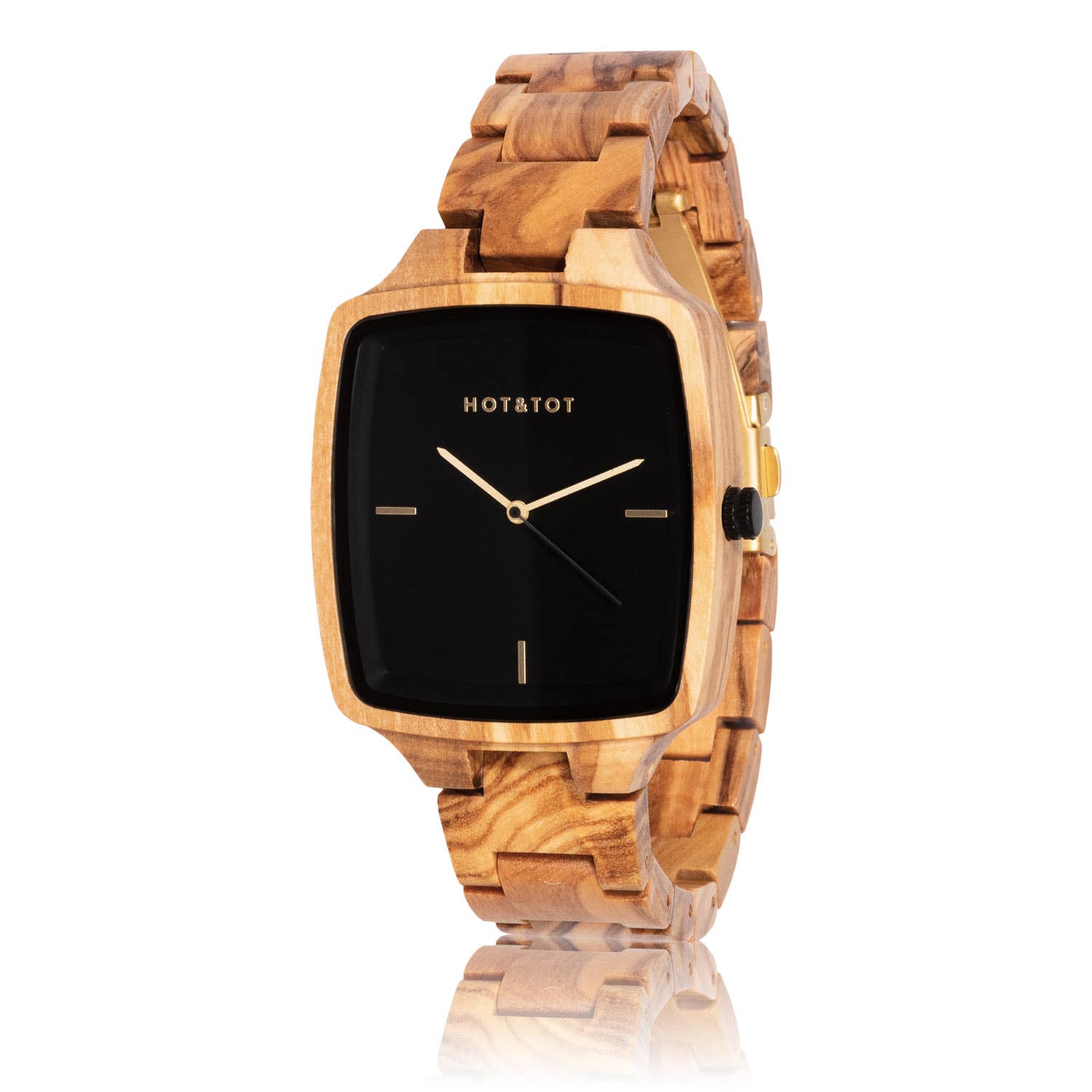 ODIN | Wood watch for men | Sustainable | Square | Gold - MinutesHoursDays