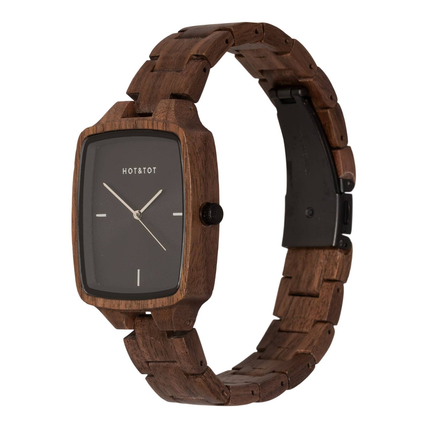Wood Alone: Wodan Unisex Watch | Black/Silver | Walnut Wood | 40mm | Quartz - MinutesHoursDays