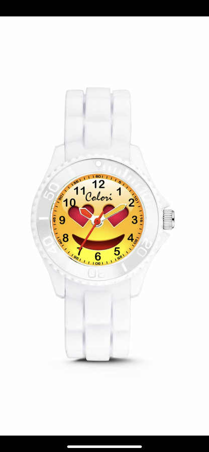Kids Watch with Emoji Dial by Colori - White