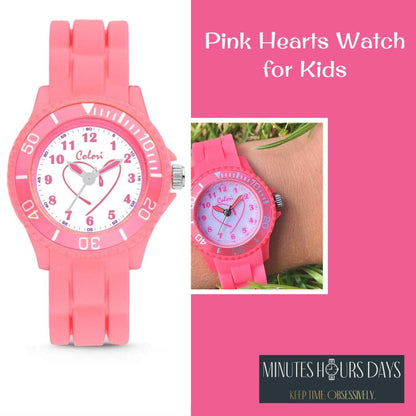 Colori 'Pink Hearts' Watch for Kids in Pink and White