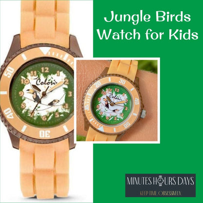 Kids Watch with Jungle Bird Dial by Colori - Tan