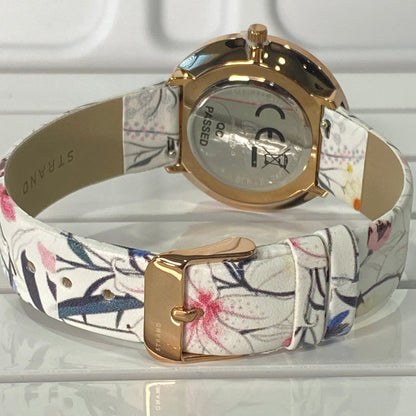 Floral Ladies Watch from STRAND -White Multi