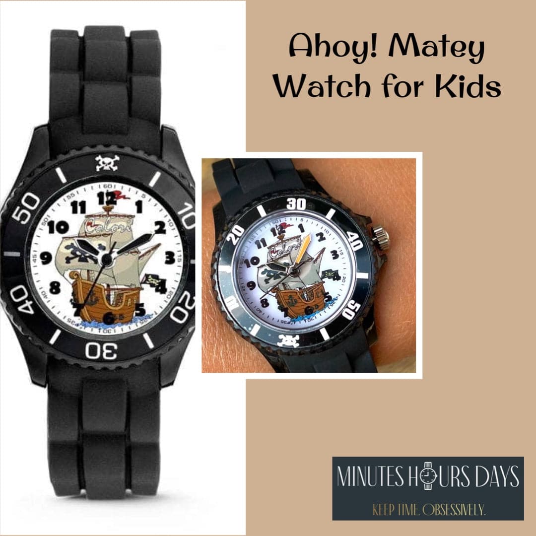 Kids Watch with Pirate Ship Dial by Colori - Black