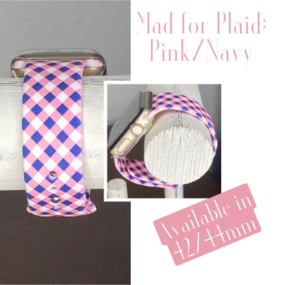 Mad for Plaid Apple Watch Band - Pink/Navy