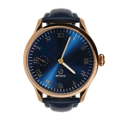 Rotate Watch Kit | Gold/Blue | Leather | 42mm | Quartz - MinutesHoursDays